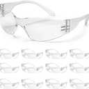 ATERET 12 Pairs Safety Glasses, Scratch Resistant Polycarbonate ANSI Z87.1 Impact Resistant Lens (Clear)