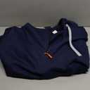 Men's Fleece Workout Athletic Pullover Hoodie Long Sleeve Basic Quarter Zip Pullover Sweatshirt with Kanga Pocket (XX-Large, Navy-1)