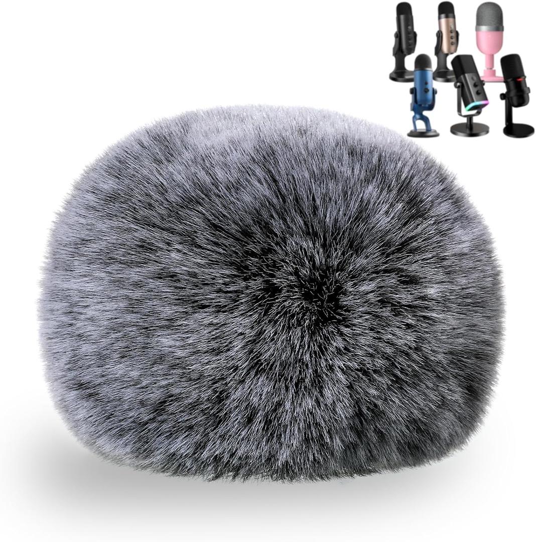 ZealSound Blue Yeti Pop Filter for Blue Yeti Microphone,Mic Foam Cover with Furry Windscreen Muff windshield for ZealSound K66/Yeti/Yeti X/Yeti Nano/Blue Yeti Pro/AM8/SoloCast and More USB Mics (Black)