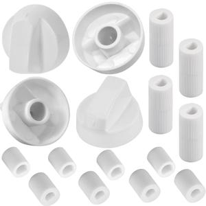 Seentech 4-Pack Control Knobs with 12 Adapters- Compatible with Oven/Stove/Range Universal Knobs Wide Application (White)