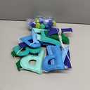 2 PCS Pre-Strung 3D Felt Happy Birthday Banner - Reusable Blue and Green Happy Birthday Decorations Sign,Handmade Wool Felt Ball Garland, Pom Pom Garland, Party Decor, Photo Prop