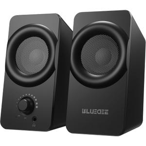 Bluedee Computer Speakers for Desktop PC, Dual Driver PC Speakers with RGB Lights, Plug & Play Compact Wired USB Speaker for Laptop & Desktop, USB or USB-C for Power & Audio
