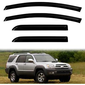 4PC Rain Guards for 2003-2009 Toyota 4Runner Window Visors for 03-09 4Runner Deflectors Sun Shades Vent Tape On Out Channel