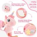 FUNLIO Unicorn Baby Rocking Horse, Pink Fairy Unicorn Rocking Horse for Toddlers 6 Months to 3 Years, Stuffed Ride-on Animal Rocker, Easy to Assemble, CPC & CE Certified