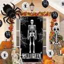 Halloween Party Decorations Set - Skeleton, Spider Web Bats Themed - with Backdrop, Balloons Bat Decorations for Spooky Festive Celebrations