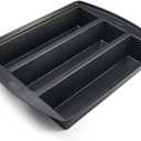Chicago Metallic Professional Lasagna Trio Pan, Perfect for loaf breads, cakes and more 12.5 by 16 by 3 inches, Silver