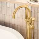 Moen Cia Brushed Gold One Handle Freestanding Floor Mount Tub Filler with Handshower, 615BG
