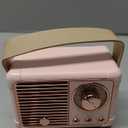 Retro Bluetooth Speaker, Portable Wireless Speaker with Crystal Clear Stereo Sound Rich Bass, Best Birthday Gifts Ideas for Women Teenage (Pink)