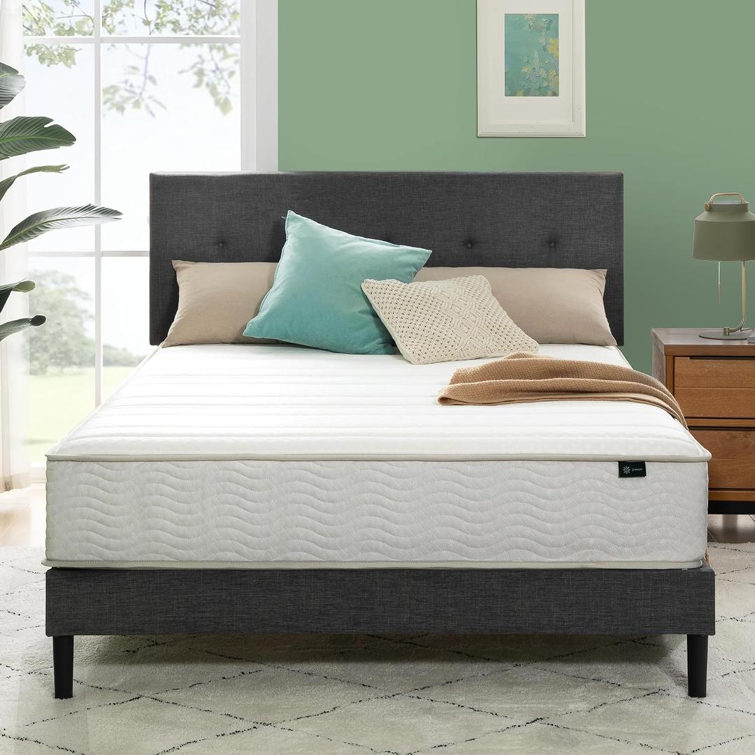 Zinus 10 Inch Foam and Spring Hybrid Mattress [New Version], Queen, Fiberglass Free, Medium Firmness, Durable Support, Certified Safe Foams & Fabric, Mattress in A Box