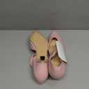 Coutgo Womens Low Kitten Heels Dressy Shoes Comfortable Closed Toe Flower Slip on Formal Party Dance Heeled Pumps (9.5, Pink)