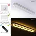 Qcyuui Dimmable LED Ceiling Light 39.4'' Kitchen Lighting Fixtures Ceiling Modern Luxury Crystal Ceiling Light with Remote Chrome Long Ceiling Light Fixture for Kitchen Dining Room Hallway,48W