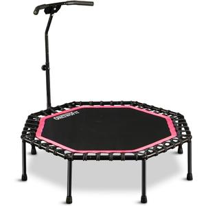 ONETWOFIT 51" Silent Trampoline with Adjustable Handle Bar, Fitness Trampoline Bungee Rebounder Jumping Cardio Trainer Workout for Adults