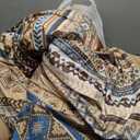 Boho Comforter Set Full Size 7 Piece Bed in a Bag Soft Brown Striped Bedding Sets Bohemian Comforters with Sheet Set, Microfiber Aztec Complete Sets for All Season, 4 Pillowcases, 2 Sheets, 1 Blanket