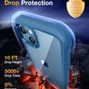 Diaclara Designed for iPhone 13 Case, Full Body Rugged with Built-in Touch Sensitive Anti-Scratch Screen Protector, Soft TPU Bumper Case for iPhone 13 6.1" (Blue and Clear)