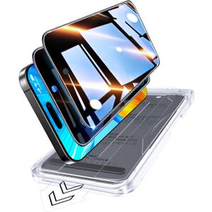 Top 9H+ Tempered Glass for iPhone 17 Pro Max Privacy Screen Protector [100% Anti-Spy & Military-Grade Shatterproof] Longest Durable, Easy Installation, Bubble Free, Full Coverage 2 Pack