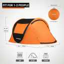 EchoSmile Pop Up Camping Tent, 2 Person Easy Setup Tent, Water Resistant Dome, Portable with Carry Bag
