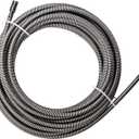 POPULO 100FT Drain Cleaner Replacement Cable  1/2 Inch Heavy-Duty Solid Core Cable for 2" to 4" Pipes  Compatible with POPULO 100FT Drain Cleaning Machine