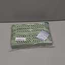 Small Pastel Plastic Storage Bins 2Pcs Foldable Pastel Crates Plastic Basket Colorful Storage Containers Baskets for Classroom Kitchen Office Bedroom Desktop Home Decor (Green 9.8" x 6.5" x 3.8")