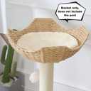 SHENGOCASE 18" Large Cat Tower Tree Add ons Accessories Replacement Part Basket Bed, Handwoven Wicker Rattan Nest Bowl with Soft Cushion