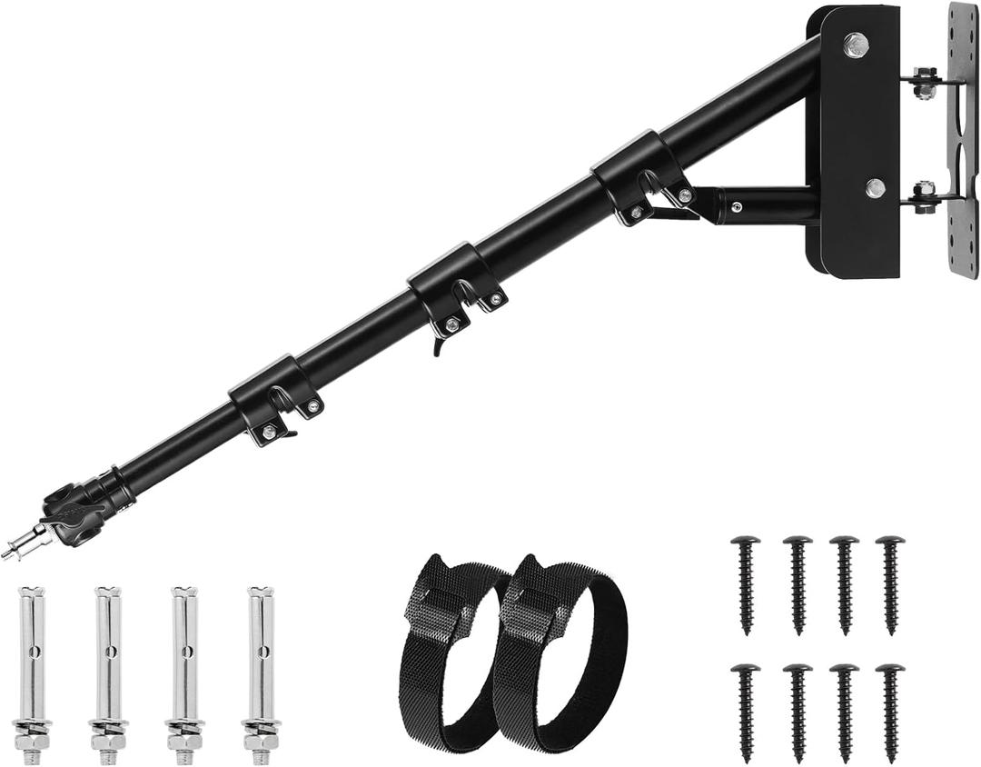 Selens Wall Mount Triangle Boom Arm 39.37inch/100cm, Ring Light Mount Support 180Flexible Rotation for Studio Video Light, Monolight, Photography, Softbox, Reflector