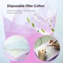 Nail Dust Collector with Lamp&50pcs Disposable Filter&Dusting Brush, Electric Nail Vacuum Cleaner Dust Fan Suction Machine for Manicure Acrylic Gel Nails Polishing, Low Noise, Salon Home, Purple