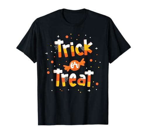 Amazon.com: Trick Or Treat Candy Yellow and Orange Cute Halloween T-Shirt : Clothing, Shoes & Jewelry (Small)