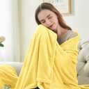 BEDELITE Fleece Blanket Light Yellow Throw Blankets for Couch & Bed, Luxury Plush Cozy Fuzzy Blanket 50x60 inches, Super Soft Warm Lightweight Throw Blanket for Travel Camping