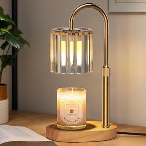 Lukasa Candle Warmer Lamp, with Timer Dimmer Adjustable Height, Birthday Gifts for Women, Mothers Day Gifts for Mom, House Warming Gift New Home, Wax Melt Warmer for Scented Jar Candles (Golden)