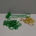 12 Pcs St. Patrick's Day Party Favors Set, Green Beads Necklaces with Shamrock and Beer Mug Designs for Kids and Adults, Plus 10 Sheets Irish Leprechaun Clover Tattoo Stickers for Festive Celebrations