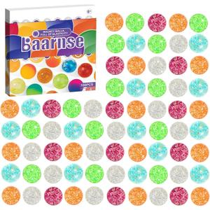 100PCS Small Glitter Bouncy Balls for Kids 5 Assorted Colors Mini Rubber Bounce Balls Bulk for Party Favors, Easter Goodie Bags Stuffers, Pinata Stuffers, Halloween Christmas (Glitter)