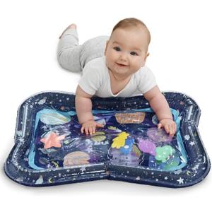 The Peanutshell Tummy Time Water Play Mat for Babies, Girls or Boys - High Contrast Sensory Developmental Toy, Infant Baby Floor Toys Games, Baby Essentials Must Haves - Space