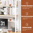 HUATOL 2-Tier Desktop Bookshelf, Multipurpose Wood Countertop Shelf for Computer Desk, Wood Desk Hutch Bookshelf Desk Organizer for Office Home Dormitory, 29.6 * 7.9 * 38 in