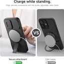 SURITCH for iPhone 16 Case with Magnetic Camera Slide Cover and Adjustable Kickstand, Compatible with MagSafe, Shockproof Bumper Case Slim Protective Cover 6.1 Inch, Black
