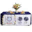 Oudain 10ft x 7.5ft Large Tablecloth Playhouse for Kid Table Fort Cover Table Cloth Tent Playhouse for Dining Room Birthday Indoor Outdoor Party Playground (Blue Colors, Space Station Style)