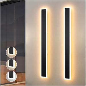 2 Pcs Modern Outdoor Wall Lights 31.5inch Dimmable 3000K-6000K with Remote Control Waterproof IP65 Exterior Long Wall Sconce for House Garage Patio