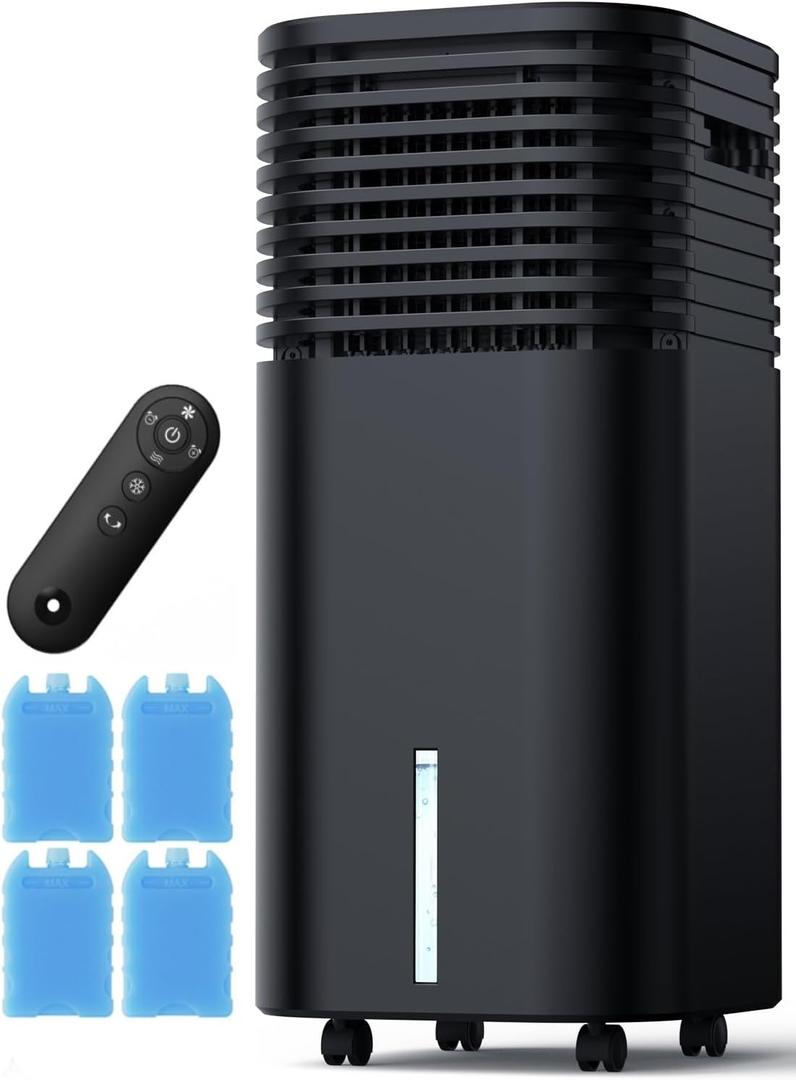 FANCOLE Windowless Portable Air Conditioners with 4Modes & 3Speeds, 15H Timer for Smart Auto-off, 2Gal Tank for 20H Cooling, Evaporative Air Cooler 17 FT Remote, 120 Swing Swamp Cooler No Hose Needed