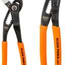 Klein Tools D5052BKIT 2-Piece Adjustable Pliers, Quick-Adjust Klaw Pump Pliers Set, 7-Inch and 10-Inch, Compact Design with V-Jaw and Hardened Teeth for Maximum Torque