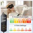 Heated Face Mask for Sinus Pressure Relief, Electric Heated Sinus Mask with 5 Heat & 6 Time Settings, Adjustable Face Heating Pad for Sinuses, Hormone Migraine, Tension Headache Relief (Black)