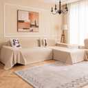 MYSKY HOME L-Shaped Sectional Couch Covers, L Shaped Couch Cover, 2 Pieces Washable Sofa Slipcovers Pet Furniture Protector, Sofa Covers Blanket for 3-4 Cushion Couch (71"x102"+71"x118", Khaki)