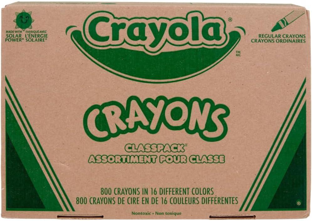 Crayola Bulk Crayon Classpack - 800ct (16 Colors), Back to School Essentials, Kids Crayons, Arts & Crafts Supplies Teacher Classroom Must Haves, Ages 3+