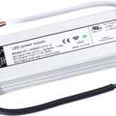 UL Certified LED Driver 12v 60W Waterproof IP67 Class 2 LED Power Supply Transformer 100V-277V AC to 12V DC Low Voltage Output for LED Light Outside(60W-12V)