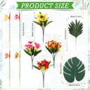 Hotop 4 Set/ 16 Pcs Artificial Tropical Flower Bouquets Bulk for Hawaii Centerpieces Bird of Paradise Lily Bouquet Permanent Flower Tropical Plant Party Office Home Decor (Multiple Colors)