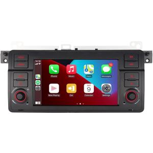 Car Stereofor BMW E46 3 Series 1999-2004 Compatible with Wireless Carplay/Android Auto with IPS Touch Screen/Bluetooth/Mirror Link/FM/AM/USB/High Power