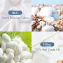 Mommesilk 100% Silk Comforter Queen Summer Lightweight Pure Silk Duvet Insert Cotton Cover Quilt White 87"x90", Net Net Filling Weight 0.75kg