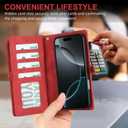for iPhone 16 Pro Max Wallet Case,Fashionable Faux Leather Wallet Handbag Phone Case,Stylish Crossbody Protection with Card Slots & Anti-Slip Design(Red)