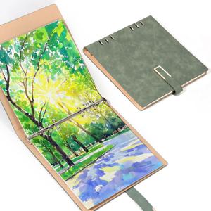 Lightwish Square Watercolor Sketchbook,100% Cotton,300gsm/140lb,Acid-Free,Hot Press Watecolor Paper Journal for Artists Adults Students,20 Sheets,8.27 * 8.27 Inches