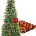 6Ft Pop Up Christmas Tree - Pre-lit Collapsible Tree with 680 Branch Tips and 105 Clear UL Lights