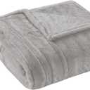 Beautyrest Duke Blanket Luxury Oversize Electric Throw Premium Soft Cozy Brushed Long Faux Fur for Bed, Couch with 3 Heat Setting Controller, Auto Shut-Off Function, Grey, 50 in x 70 in