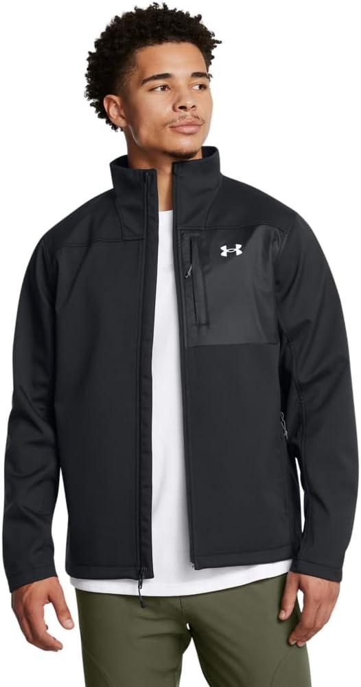 Under Armour Men's ColdGear Infrared Shield 2.0 Soft Shell, (003) Black / / White, Medium