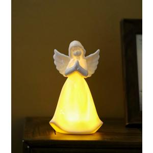 ADAVAS.Y&G Praying Angel Night Light Lighted up Angel Prayer Porcelain Angel Figurine with Lighting, White 7" H ADAVAS.Y&G Praying Angel Night Light Lighted up Angel Prayer Porcelain Angel Figurine with Lighting, White 7" H